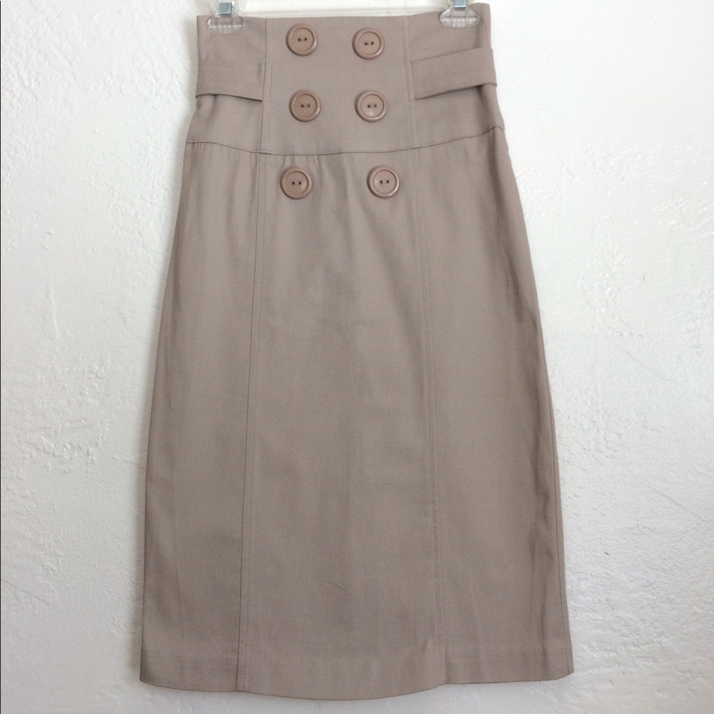 579 very high waisted khaki skirt